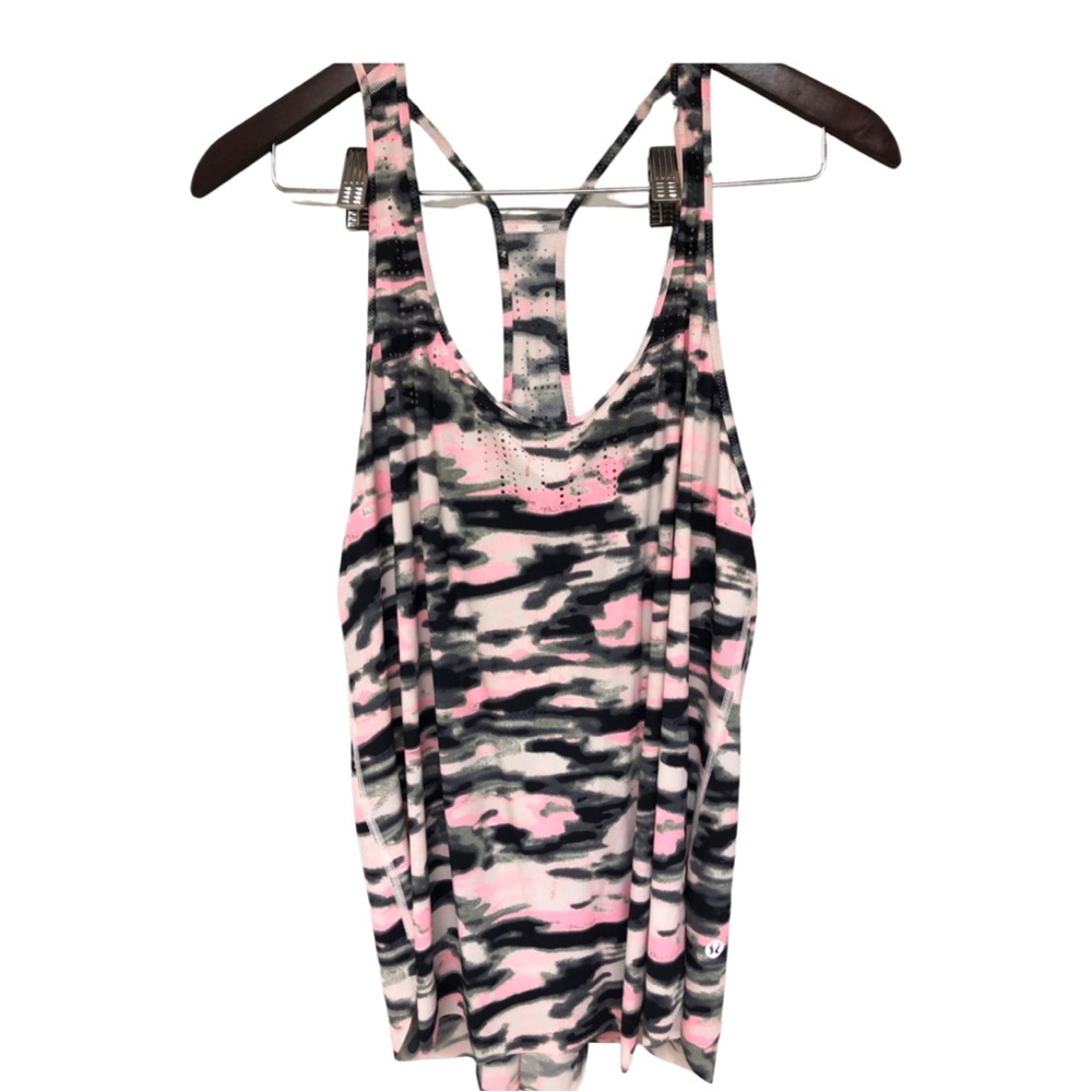 Lululemon pink gray camo tank